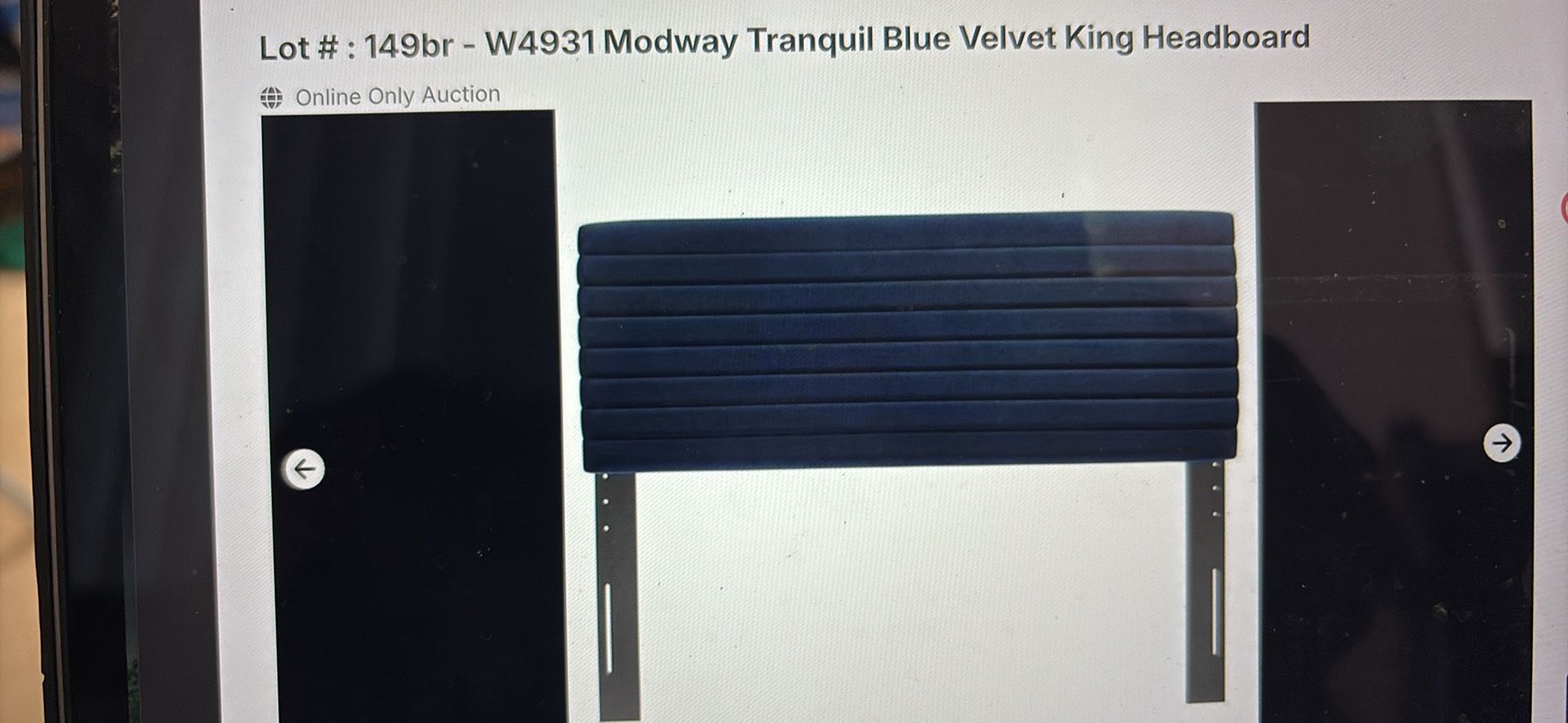 New Modway Tranquil Blue Velvet King Headboard (W4931)