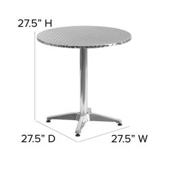 27.5” x 27.5” x 27.5” - Round Aluminum Indoor/Outdoor Table with Base