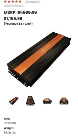 Amplifier Crescendo Audio Bass Clef 5500 Car Audio