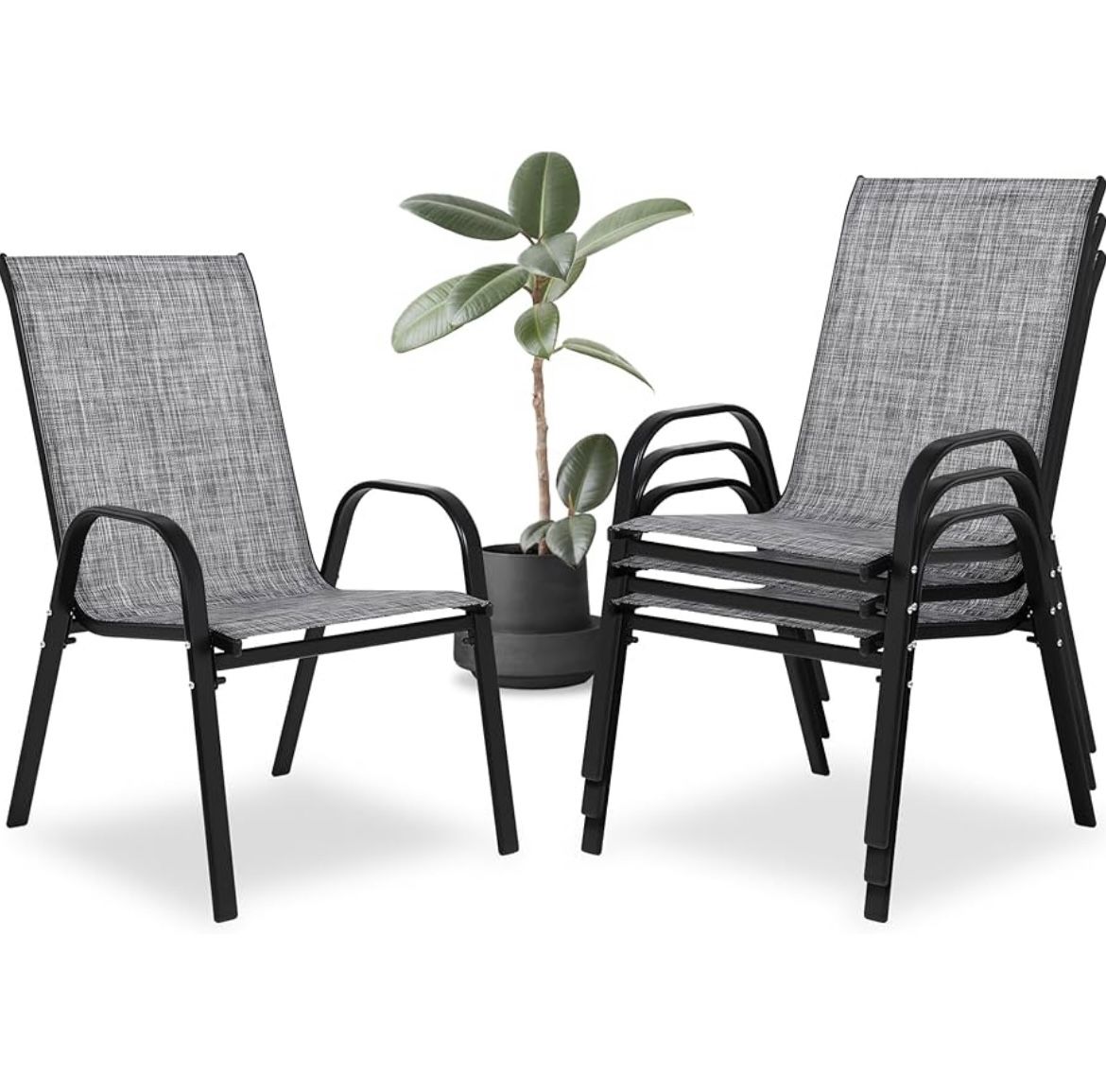 Set Of 4 Outdoor Stackable Chairs