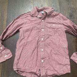 Boys long sleeve burgundy button shirt size 7/8 by old navy #7
