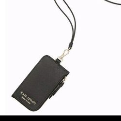 Kate Spade Black Leather Lanyard