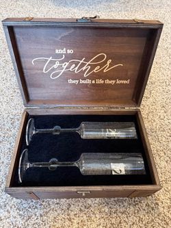 Brand New Mr and Mrs 25th Anniversary Champagne Flute Box Set