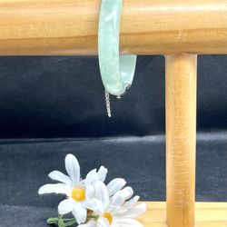 Sterling Jade Hinged Bangle