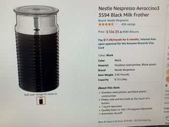 Nestle Nespresso Milk Frother, One Size, Black