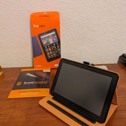 64gb 2022 (12th Gen) (Latest Model) Fire Hd8 Tablet, Denim Blue With Brand New Case and Screen Protectors 