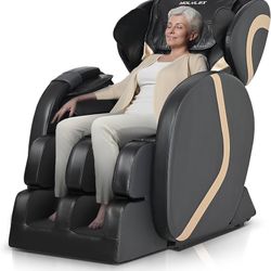 Zero-Gravity Reclining Massage Chair with Full-Body Air Pressure; Easy to Use at Home and in the Office (Dark Gray)