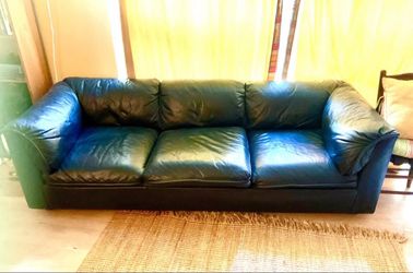 Blue Leather Couch
