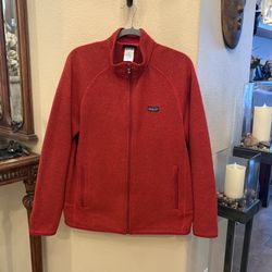 Patagonia Men Red Better Sweater Zip-Up Fleece Jacket Size Large