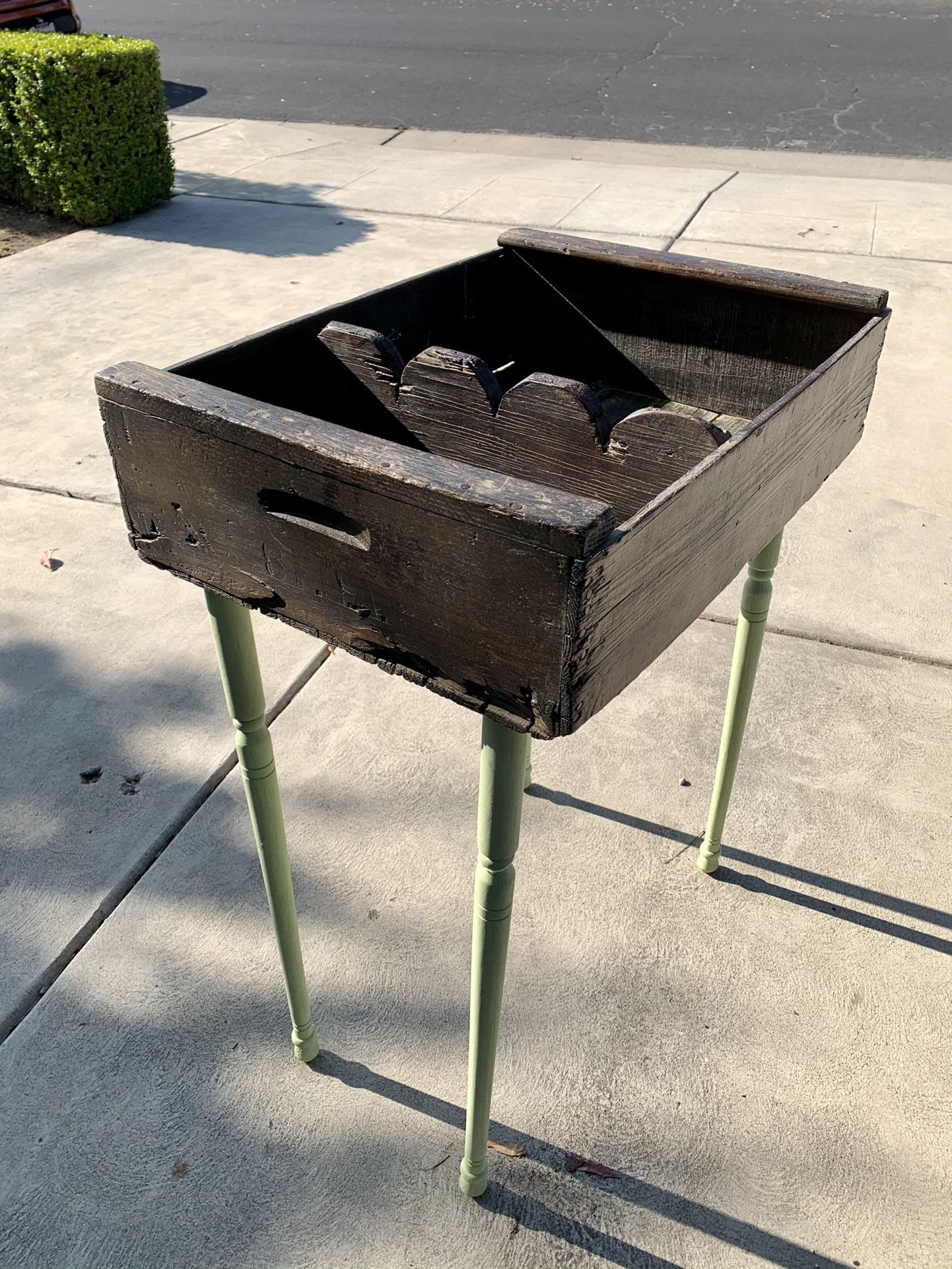 Vintage Crate/ Crate Garden Table With Removable Divider