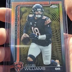 2025 Topps Chrome Football Caleb Williams Gold Etch Variation 1/50 SSP