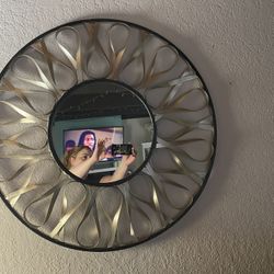 Large Art Deco round Wall Mirror