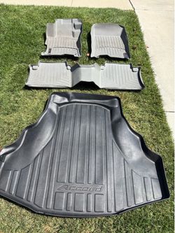 WeatherTech Floor Mats Complete Set + OEM Honda Trunk Mat for Honda Accord 2008-12