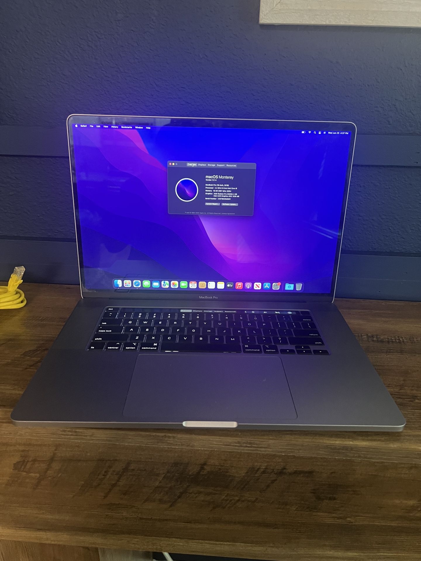 2019 MacBook Pro 500gb HD I9 Processor