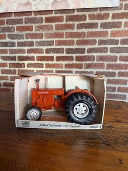 90’s Allis-Chalmers Die Cast Replica Model "A" Orange Tractor in original box. 🚜 🍊