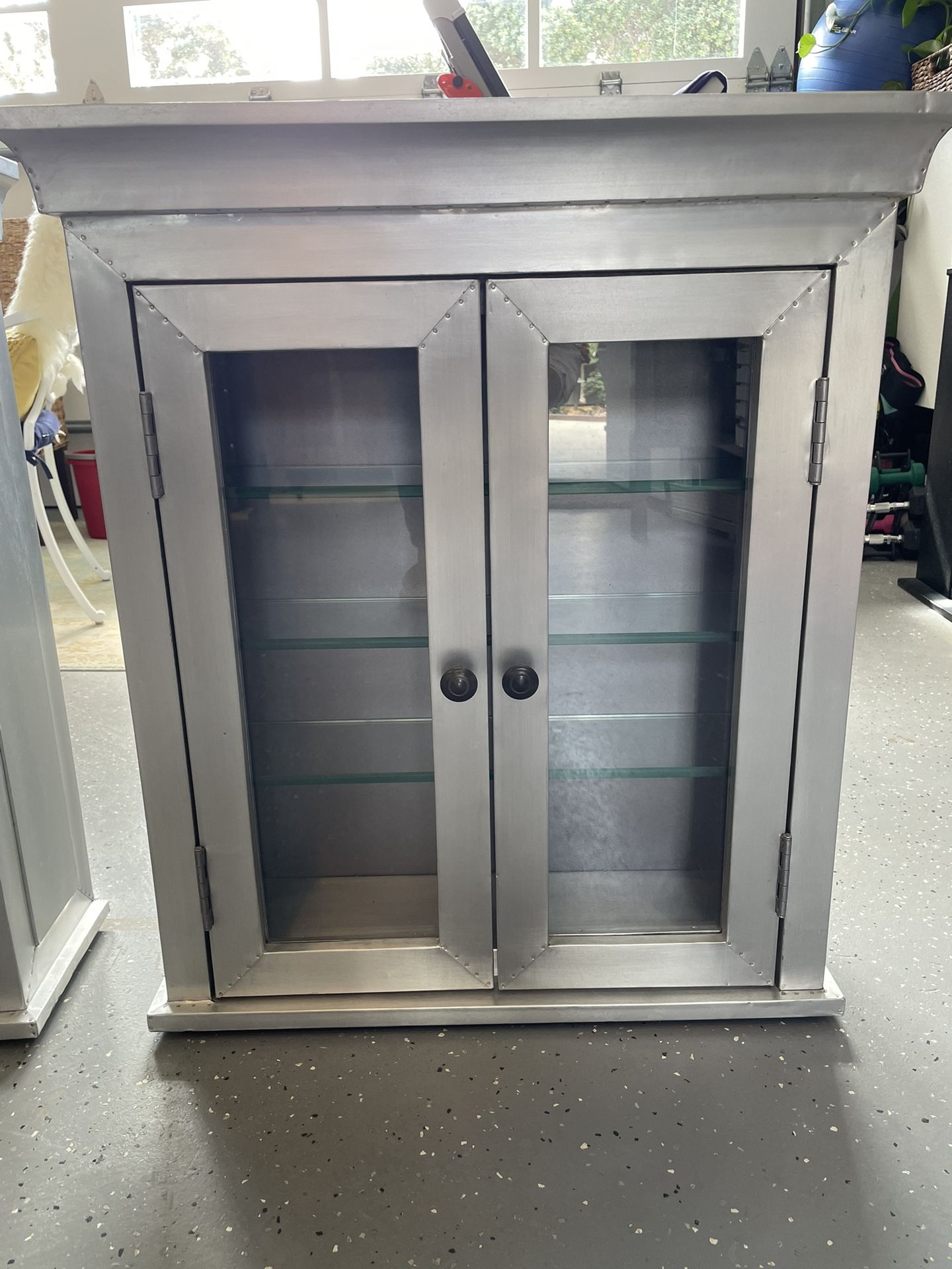 Two Beautiful Restoration Hardware Zinc Cabinets