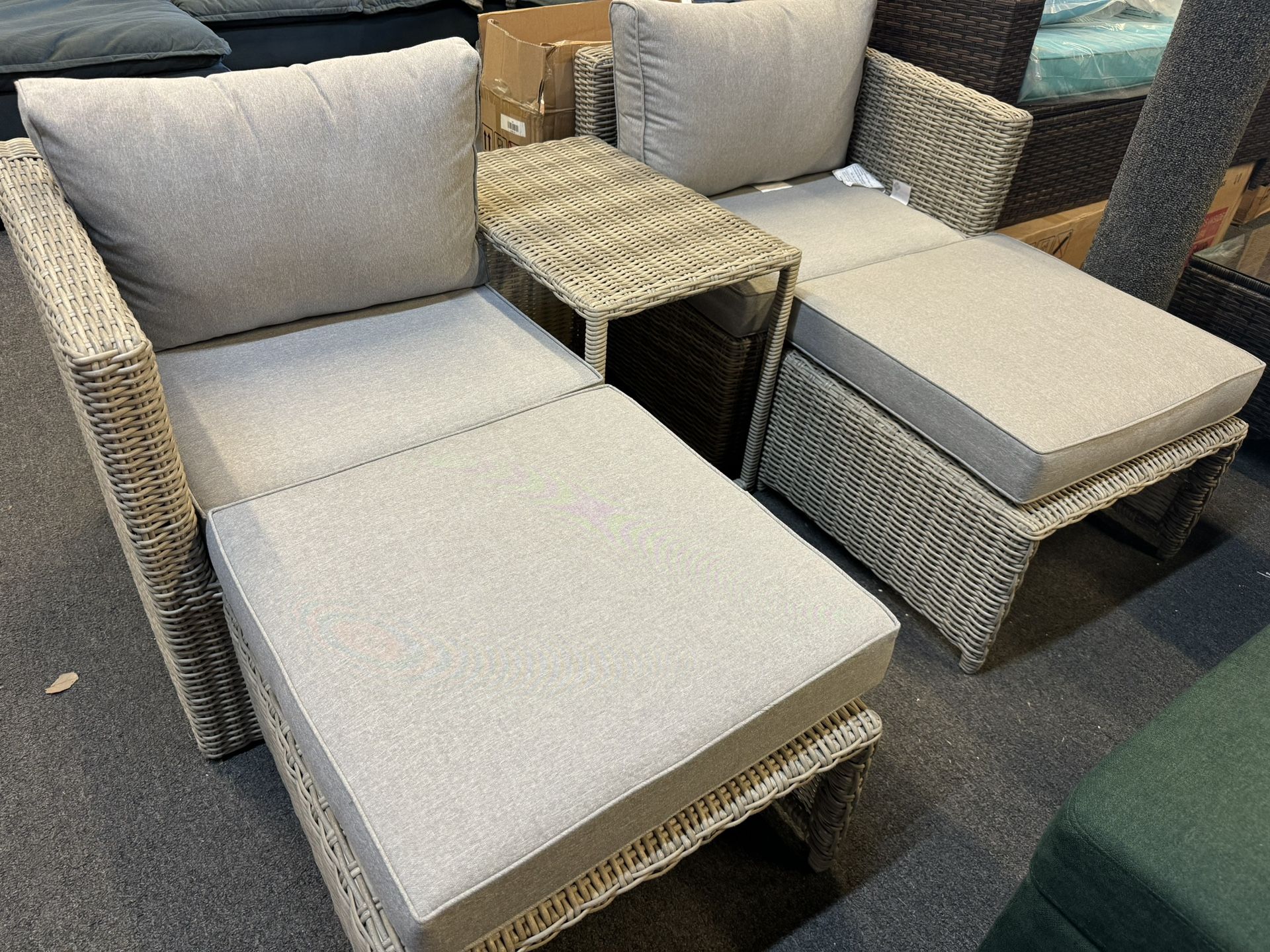 Outdoor Patio Set New Fully Assembled Grey Wicker