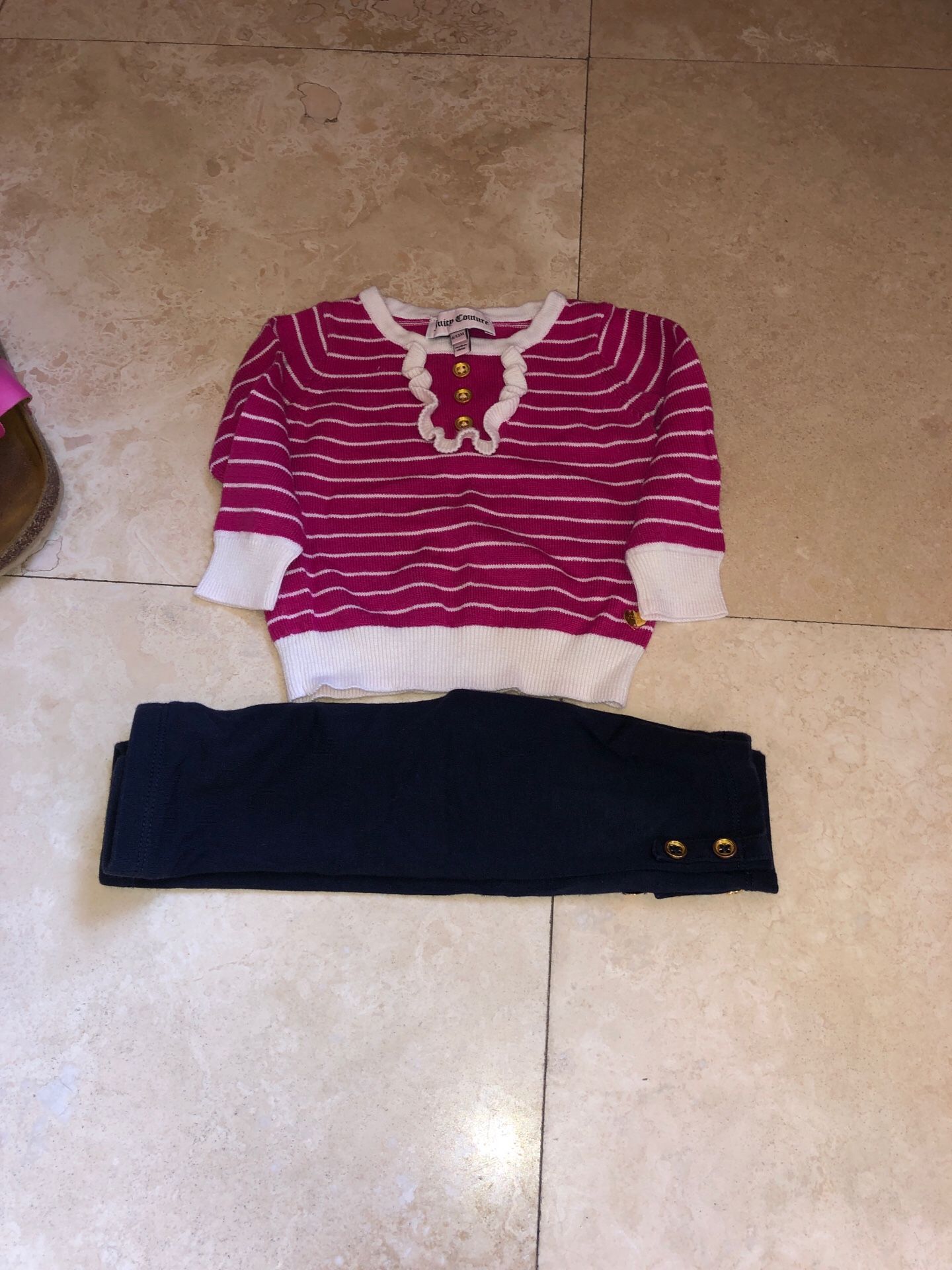 Juicy Couture baby girl size 6-12 months clothing pant top set