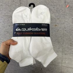 Quiksilver men’s half cushion quarter Socks- 8 Pack