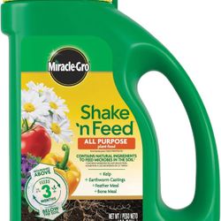 Miracle-Gro Shake 'N Feed All Purpose Plant Food, For In-Ground and Container Plants, Feeds for up to 3 Months, 4.5 lbs.