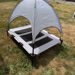Indoor / Outdoor Raised Dog Bed w/Canopy  