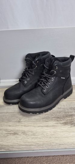 Wolverine Black Waterproof Lace-Up Work Boots