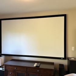 Projector Screen And Matching Shelf And Cabinet 