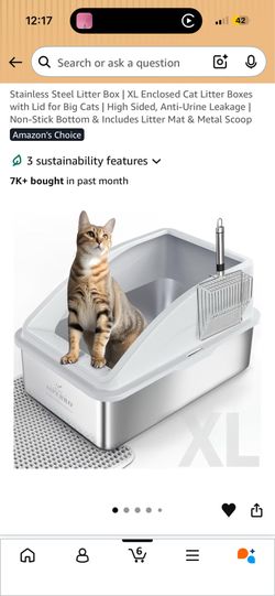 XL stainless steel cat litter box