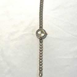 Vintage Solid .925 Silver Watch With .925 Silver Watchband With Gold Overlay. Just Need A New Battery. This Is A Solid Silver Watch , And Watch Band