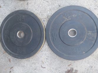 25 lb Rubber Bumper Weight Plates Pair