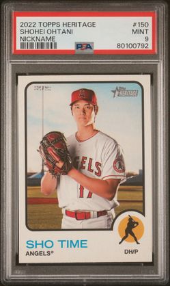 2022 Topps Heritage Shohei Ohtani Nickname “SHO TIME” PSA 9