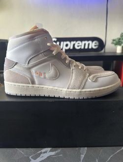 🔥 Air Jordan 1 Mid SE Craft “Inside Out” White/Grey Size 12 | Brand New DS 🔥