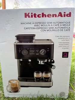 Kitchen aid semi automatic espresso machine with burr grinder