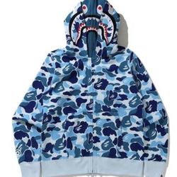 Bape Hoodie Blue Camo