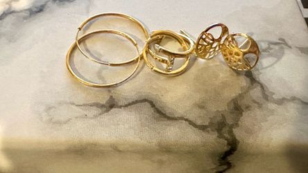 Three earring 18k solid gold