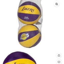 LALakers NBA Soft Sport Kids Mini Basketball 2 Pack,4” soft,Franklin Sports