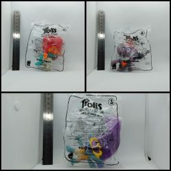 Lot Of 3 2020 McDonald's Trolls World Tour Dreamworks Happy Meal Toys NIP