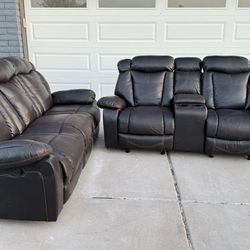 Leather Recliners Sofa Couch Set Loveseat 