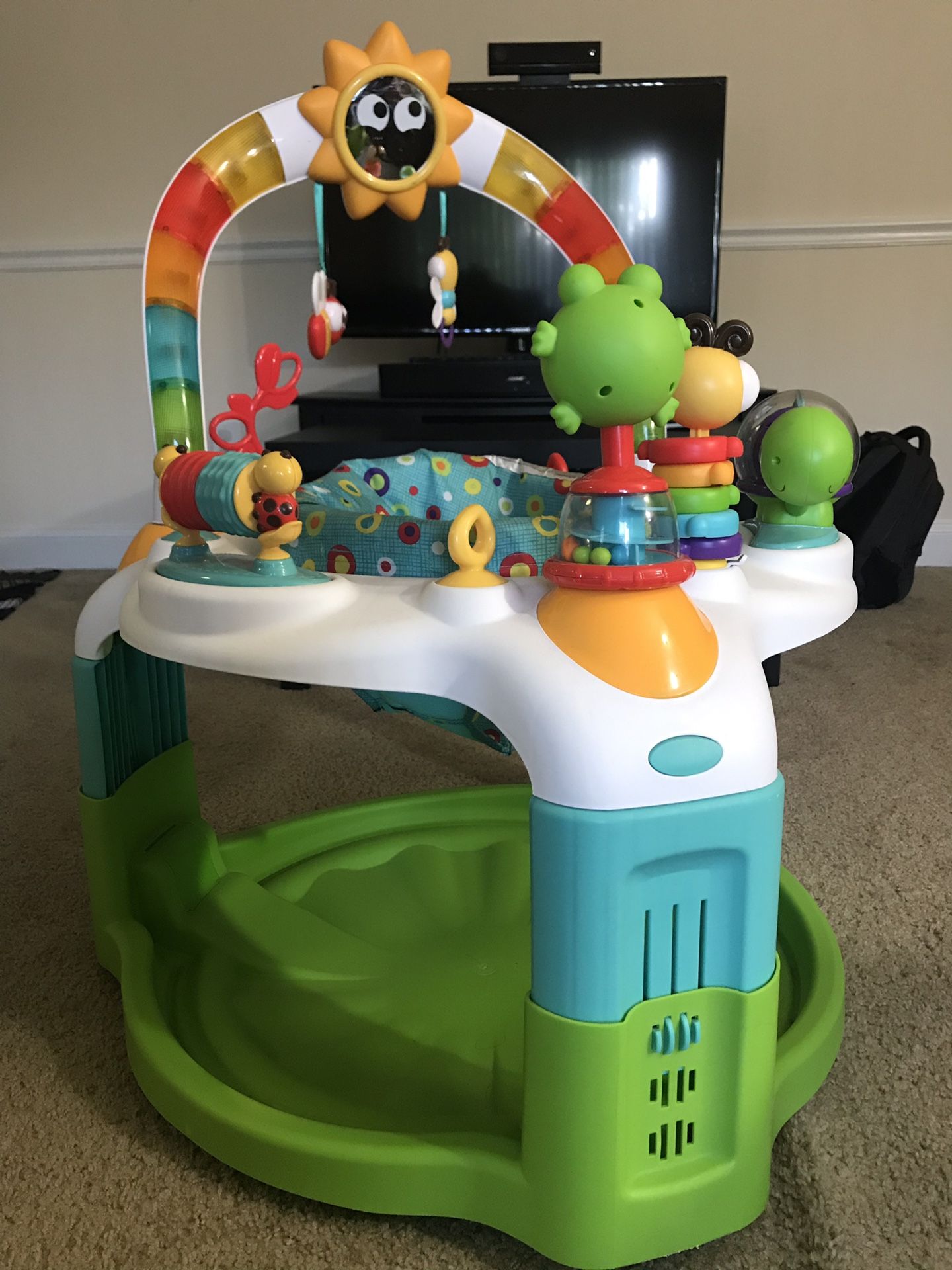 2 in 1 activity gym saucer for infants and toddlers