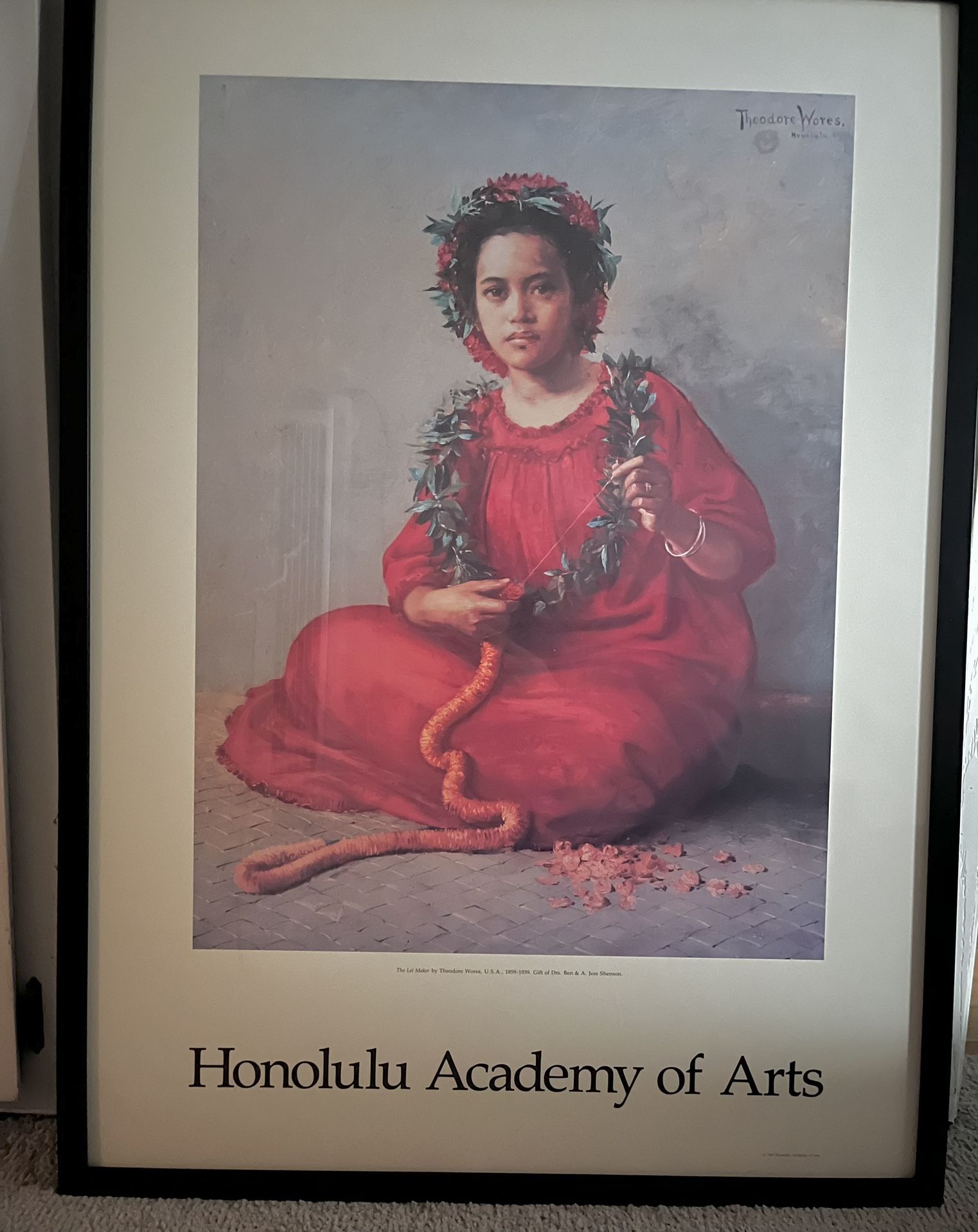 The Lei Maker – Theodore Wores (Honolulu Academy of Arts, Professionally Framed Print)