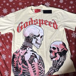 1:1 GODSPEED CREAM GRAPHIC TEE (Medium), High-Quality Heavy Fabric, Brand New Summer Men's Fashion Item, Premium Pure Cotton