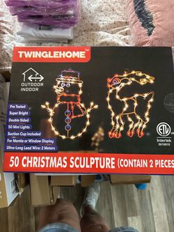 Twinglehome 50 Mini Light Christmas Sculpture Set