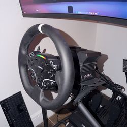 MOZA R5 Direct Drive + CSX Wheel + Thrustmaster TH8S Shifter (Pedals not included)