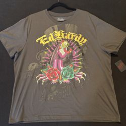 Ed Hardy Black Panther With Top graphic T-shirt Mens XL