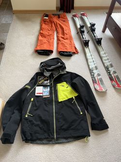 Skis. Ski Pant. Ski Jacket