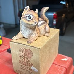 Porcelain Chipmunk Sculpture