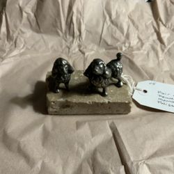 Vintage Metal   Casted Poodles 