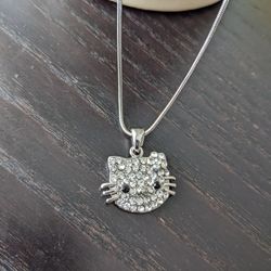 Hello Kitty Clear Crystal Necklace 
