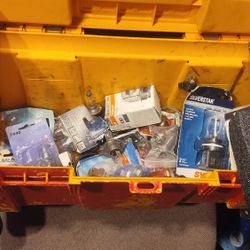Big Toolbox Full Of Every Kind Of Car Headlight Bulbs You Name It It's Probably In There