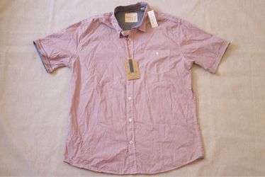 Weatherproof Vintage Men's XL Short Sleeve Button Up Shirt Red Geometric NWT